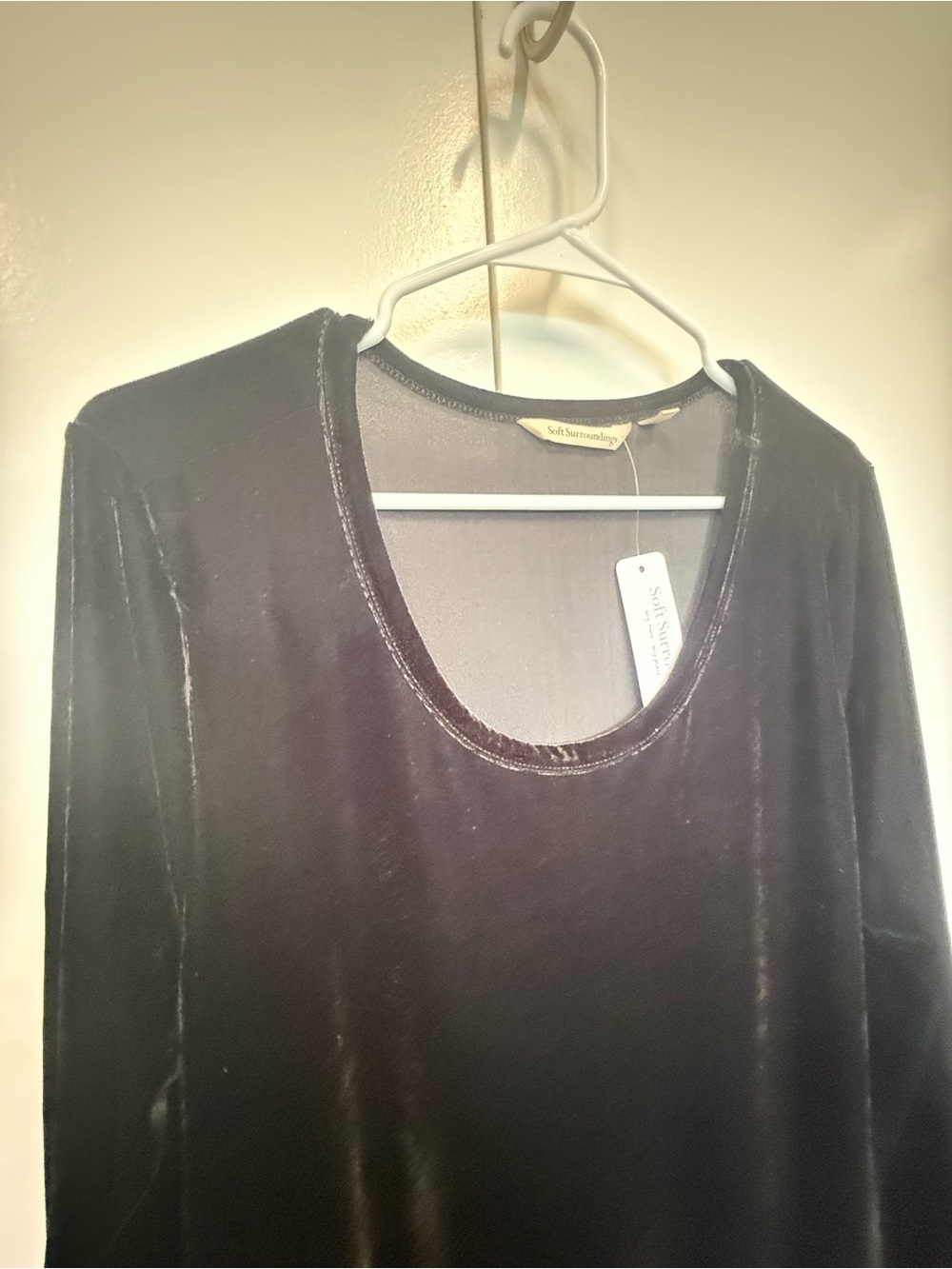NWT Soft Surroundings Black Velvet Maxi Dress- holidays. Sexy. Halloween witch